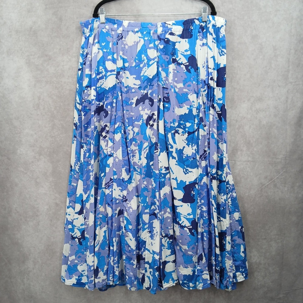 Indie Resort Prairie Tropical Flare Abstract Maxi 90s Y2K Long Skirt Plus 1X